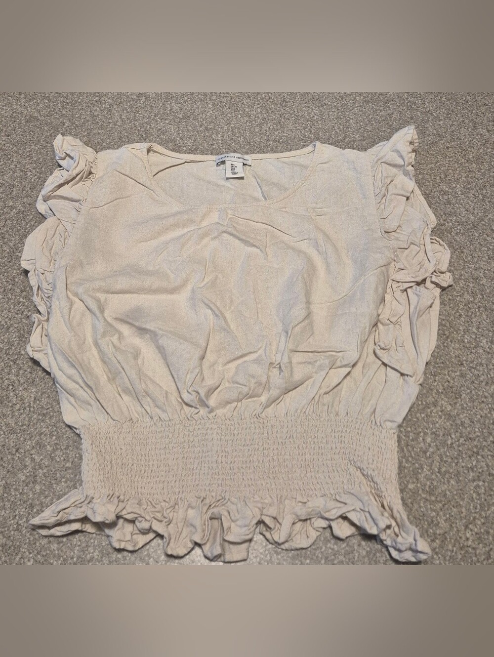 Womens Cupcakes And Cashmere Linen Blend Top Size Large